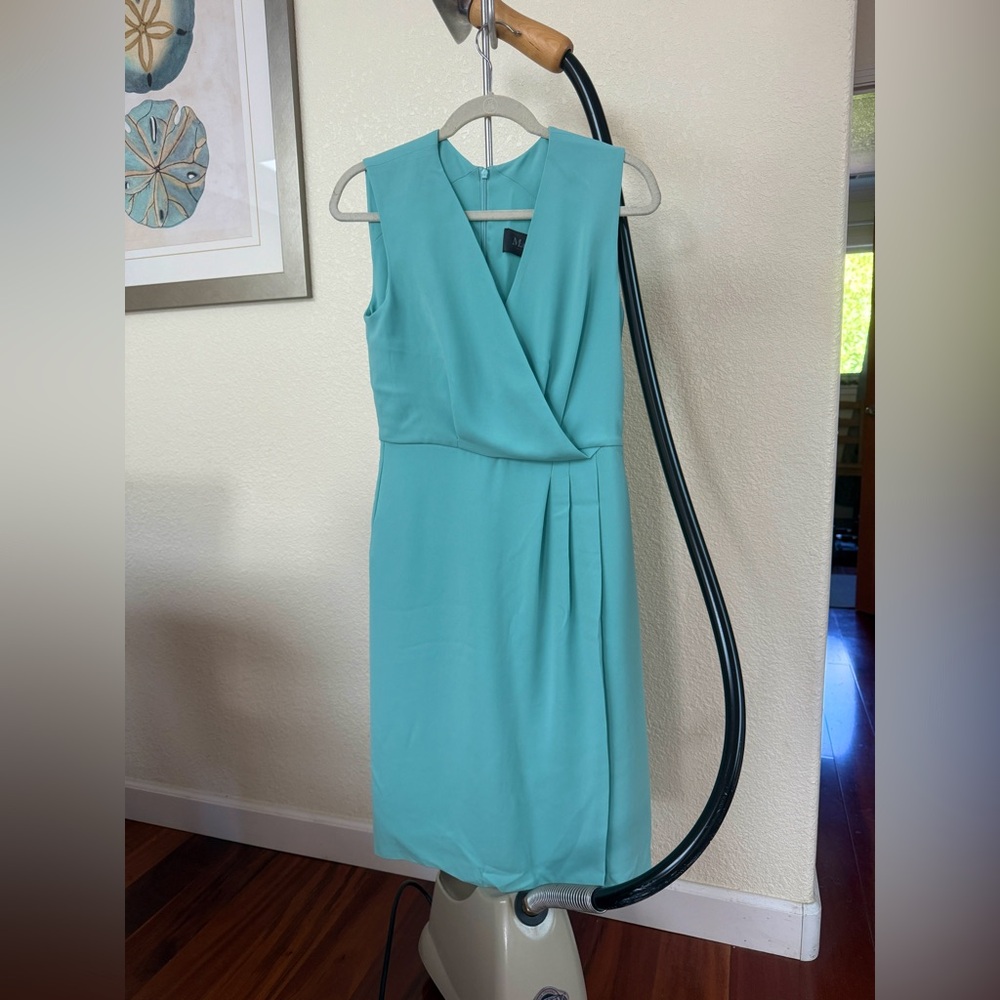 MaxMara Pianoforte Sleeveless Teal Tiffany Blue Midi Cocktail Dress